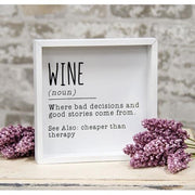 Wine Definition Framed Box Sign