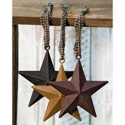 Hanging Metal Star - 4"  (3 Count Assortment)