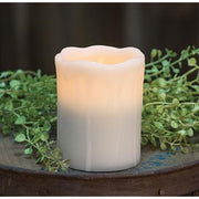 White Dripped Pillar Candle - 4 inch