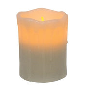 White Dripped Pillar Candle - 4 inch