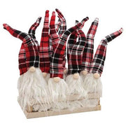 Red & Black Plaid Hat Santa Gnome Ornament