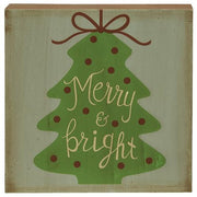 Merry & Bright Box Sign  (3 Count Assortment)