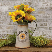 Sunflowers Locally Grown Metal Pitcher