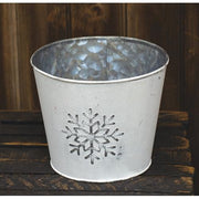 Metal Snowflake Embossed Bucket